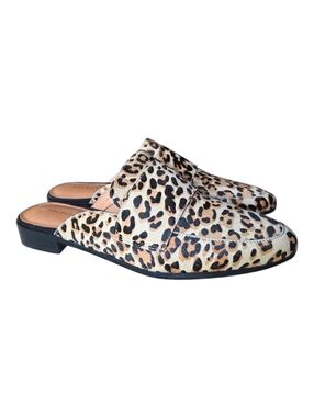 Halogen Violet Leopard Print  Calf Hair Mules Size 8